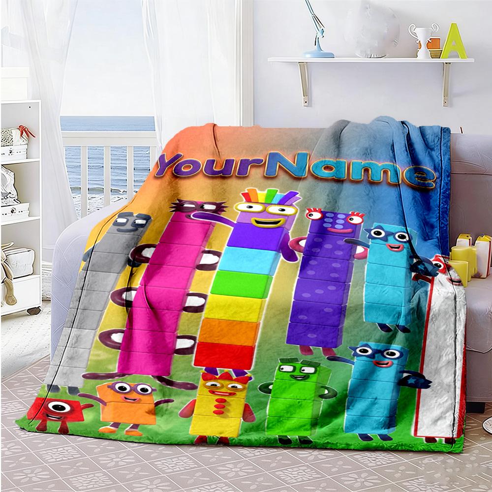 Numberblocks Personalized Name Blanket Throw Personalized Blanket Warmthful Decor Versatile for Nap Sofa Picnics Livingroom for All Occasions