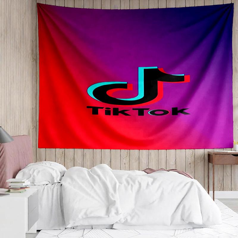 Tiktok Logo Design Tapestry Accessories Playroom Tapestry, for Bedroom,Livingroom, Dormitory Room Wall Decor Fan Birthday Gifts