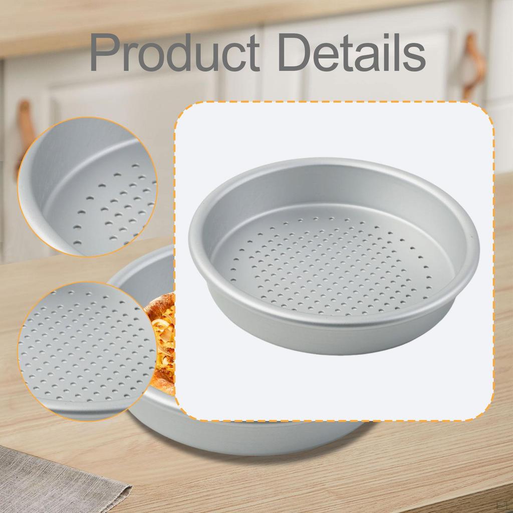 Plaque à pizza perforée en alliage d'aluminium Ustensiles de cuisine Polyvalente, Plateau de cuisson pour pizzas au four Rond pour
