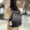 Schoolbag High Value Ins Niche Plaid Schoolbag Female, Junior High School Girl High School Student Backpack Leisure Travel Backpack