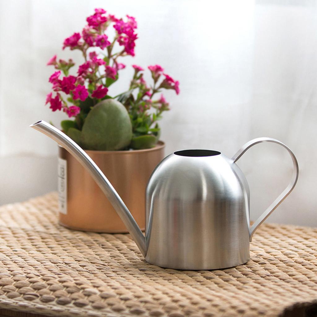500ml Stainless Steel Indoor Outdoor Watering Can Garden Plant Flower Spout Watering Pot