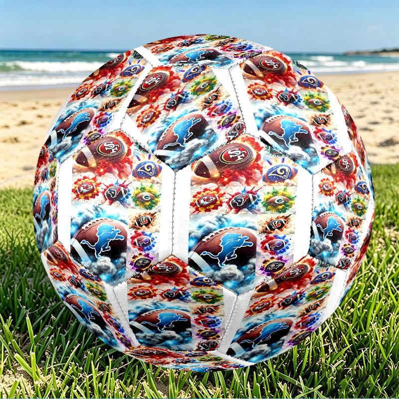 NFL Print Size 5 Soccer Ball, PU Wear Resistant Football for Match Training and Daily Practice, Birthday Gift for Soccer Fans