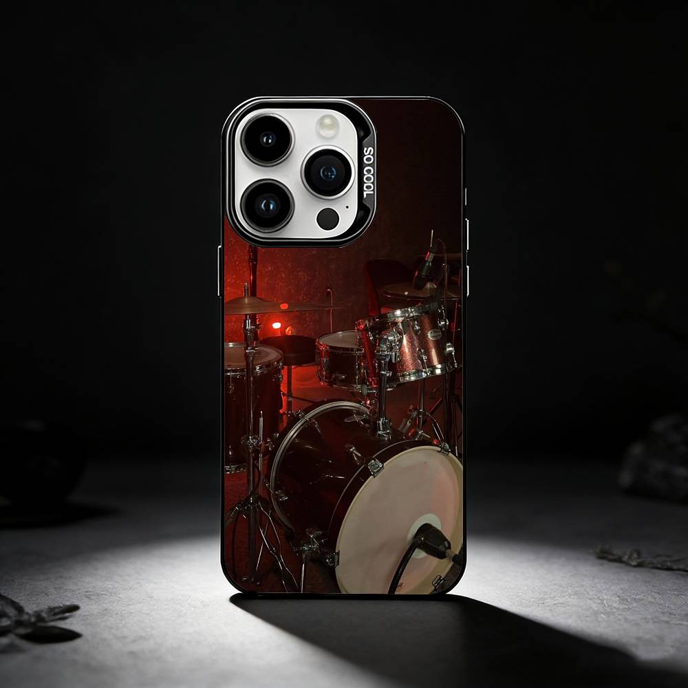 

Drummer Drum Set Cute Phone Case For iPhone 17,16,15,14,13,12,11 Plus,Pro Max,XS,Colored silver phone case iPhone16promax