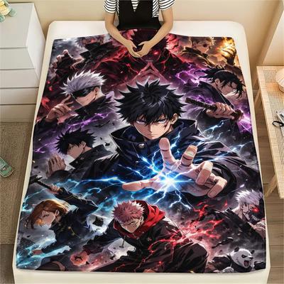 Jujutsu Kaisen Characters Flannel Blanket, Soft for Home Decor, Perfect Gift for Fans, Cozy Bedding for Bedroom