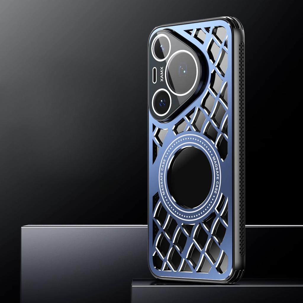 Aluminum Alloy Heat Dissipation Magnetic Ring Case For HUAWEI Pura 80Pro + 80 Ultra Magsafe Wireless Charging Shockproof Cover