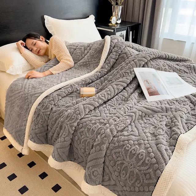 

WTEMPO Solid Color Four-Season Winter Warm Sleeping Blankets Soft Comfortable Flannel Fleece Blankets for Bed Cozy Fluffy Warmth Blankets 120*200cm