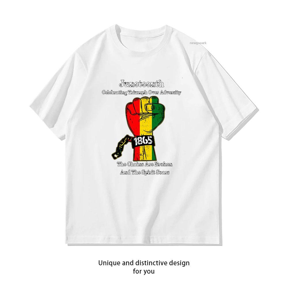Juneteenth Celebrating Triumph Over Adversity tshirt woman man Casual cotton printed t shirts summer Oneck tee shirt M