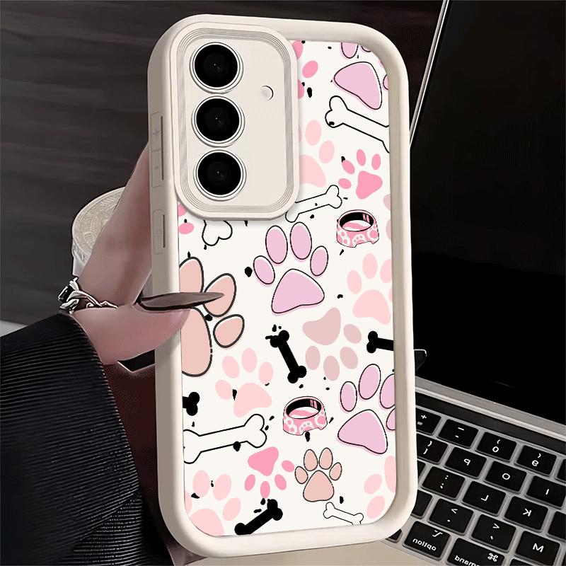 Phone Case for Samsung Galaxy S26 S25 Ultra S24 FE Dog Footprint Paw Cute Pattern Shell S23 Plus S22 + S21 S20 5G Soft Silicone