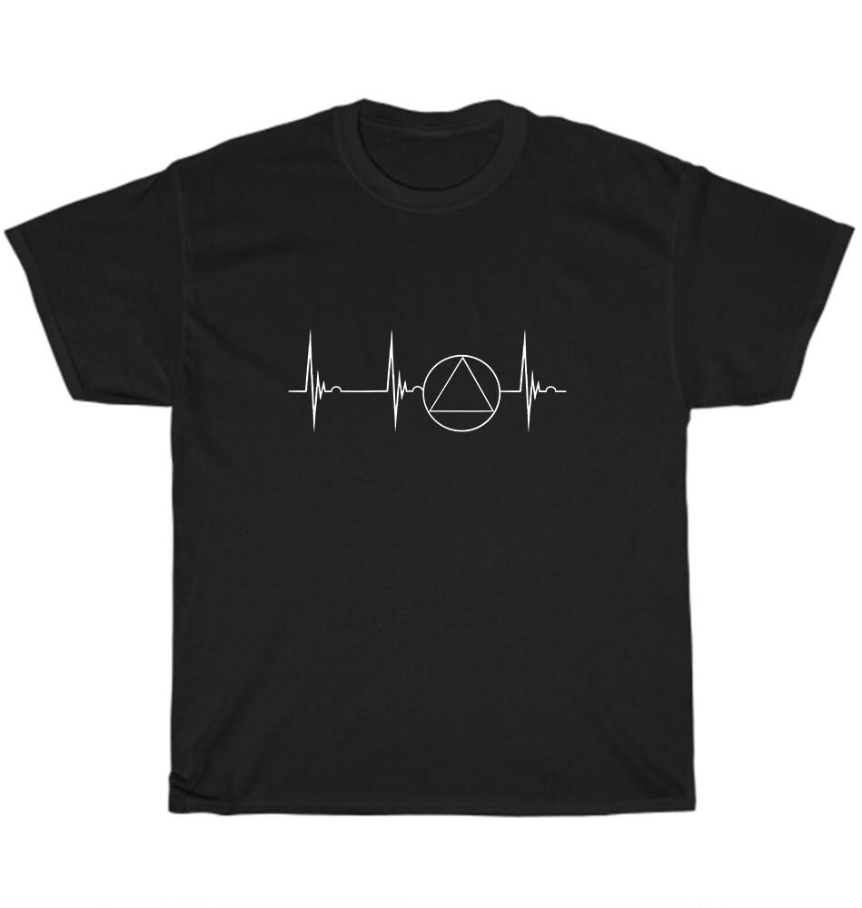 

Sober Recover Sobriety Heartbeat EKG Pulse Abstinence T-Shirt Unisex Tee Gift 2XL
