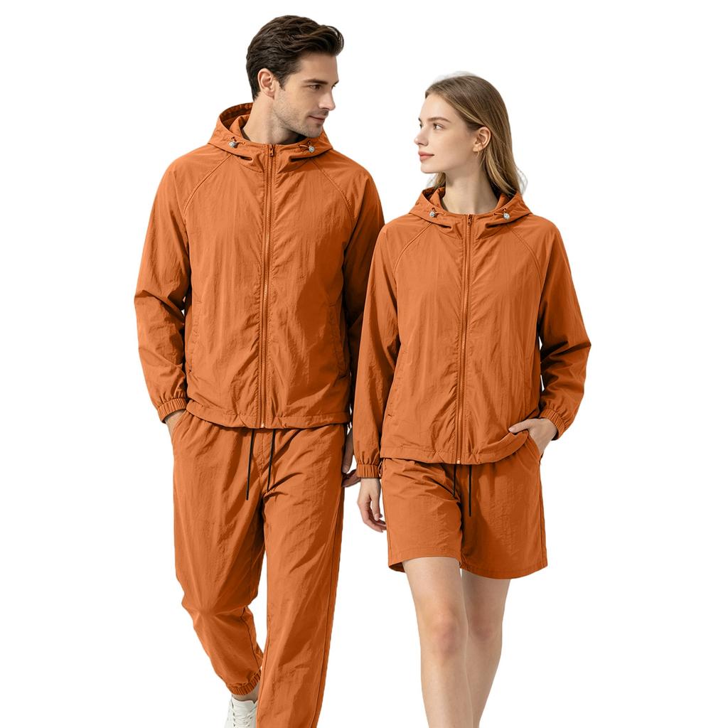Men's Quick Dry Hoodie Jacket UV Protection Lightweight Sun Protection Set Includes Shorts Pants and Long Sleeve Jacket Suitable for Outdoor Sports