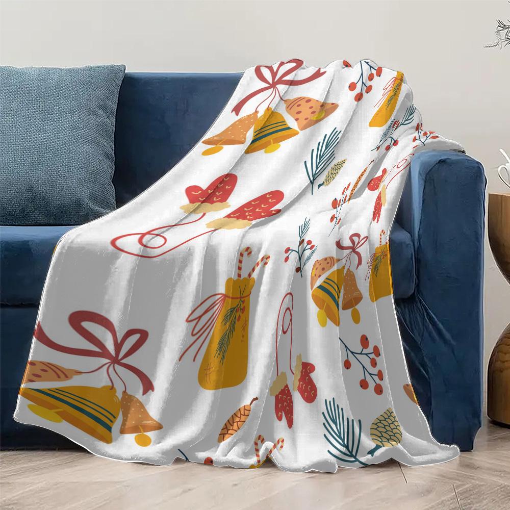 Cozy Christmas Throw Blanket Soft Flannel Festive Holiday Decor Reversible Reindeer Snowman Gift Warm Winter Bedspread