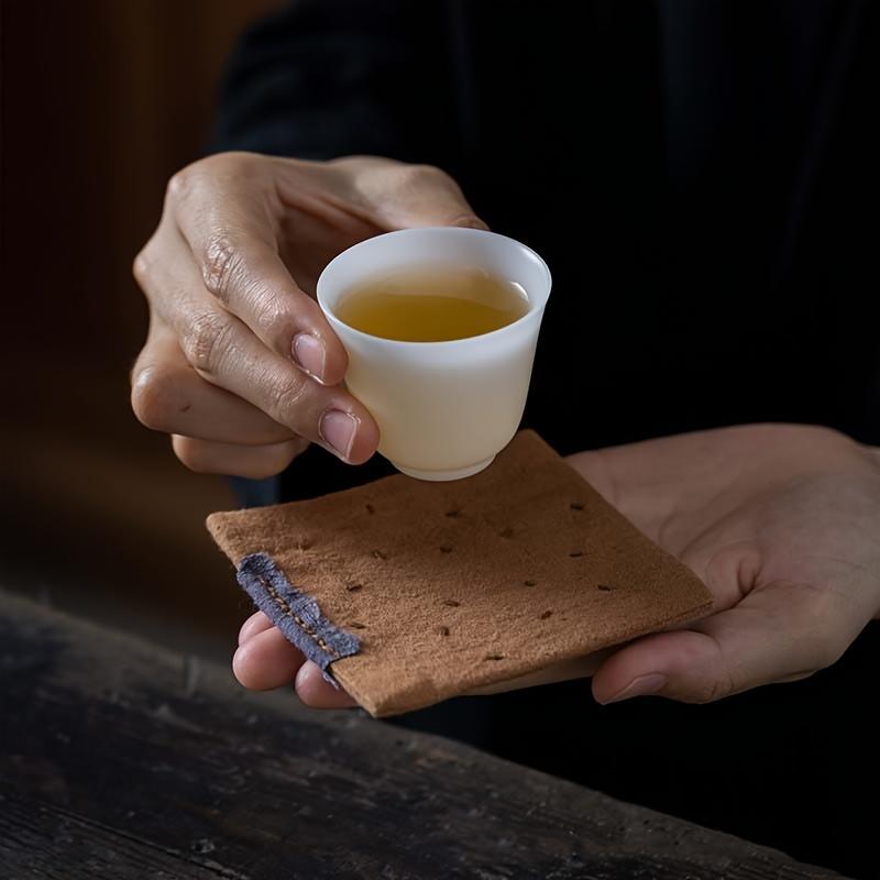 1Pc Old - Style Sewn Cloth Coaster - Insulation Mat for Teapot, Vintage Fabric for Tea Ceremony