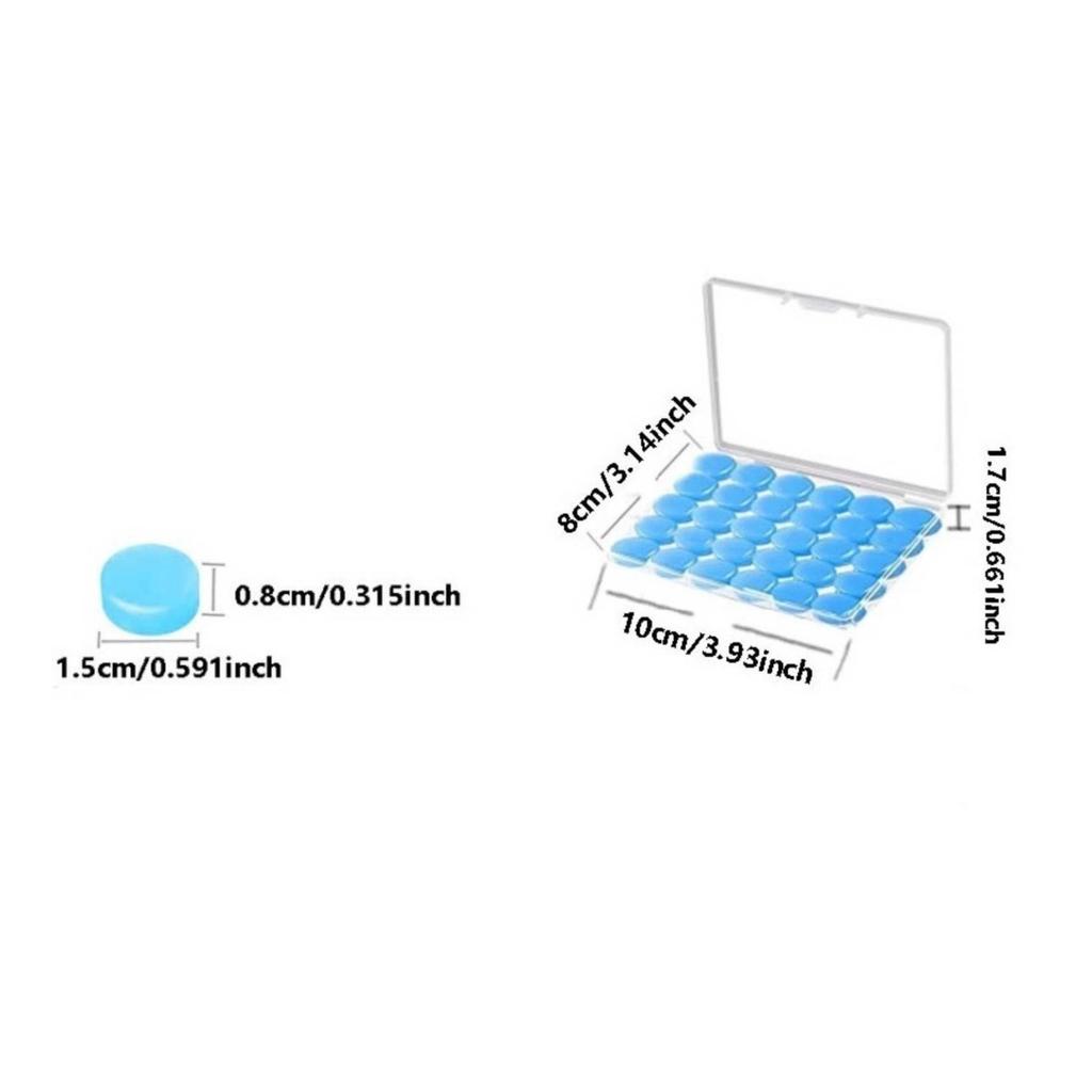 30 Pieces Moldable Silicone Earplugs Reusable with Storage Case Compact