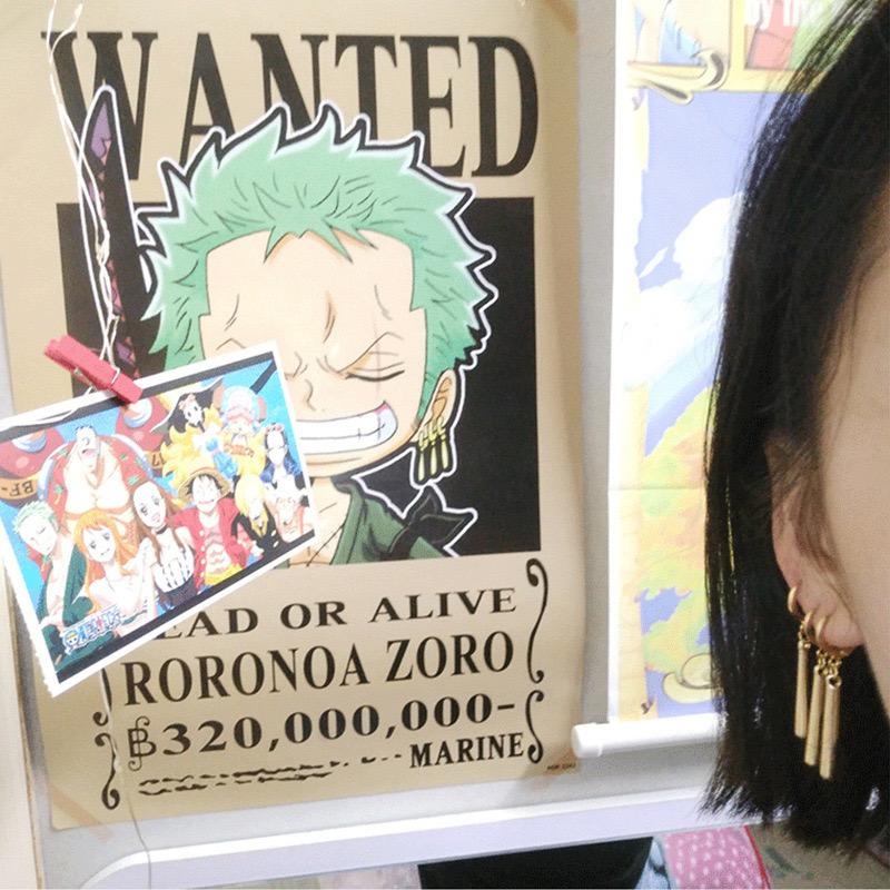 Hot Selling Roronoa Zoro Earrings 3pcs/set Classics Cosplay Accessories Anime Hunter Hunter for Women Men Fashion Drop Earrings