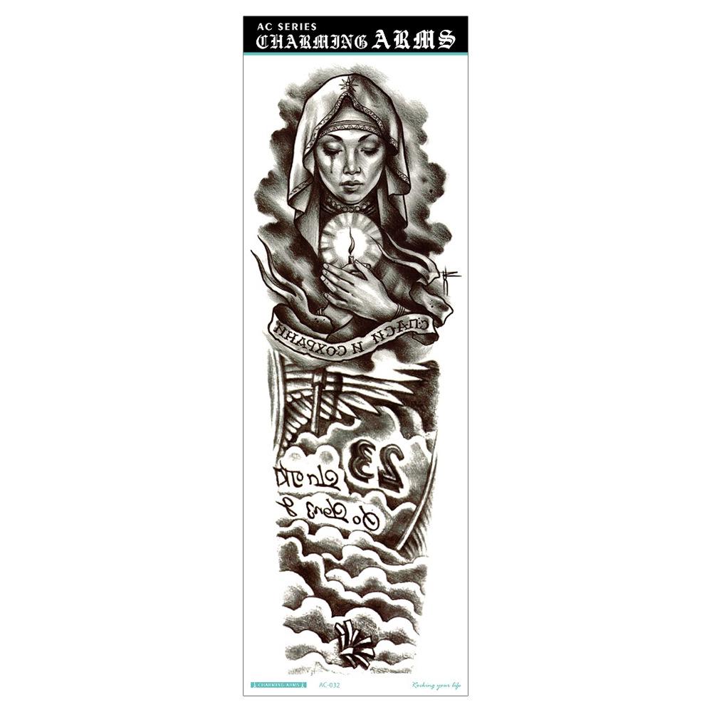 Waterproof Full Arm Tattoo Sticker - Trendy Floral Design