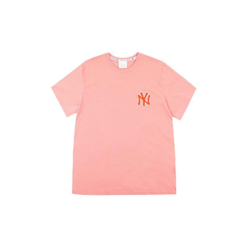 MLB Small Logo Embroidered Sports Short Sleeve T-Shirt Unisex Tops Pink 31TSCD931-50P
