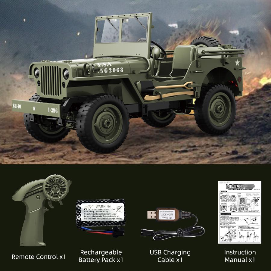 

C8815 RC Car 2.4G 4wd Off-road RTR Crawler 1941 Mb Scaler Willys Jeep Climbing Scale Military Truck Vehicle Adult Kids Toy