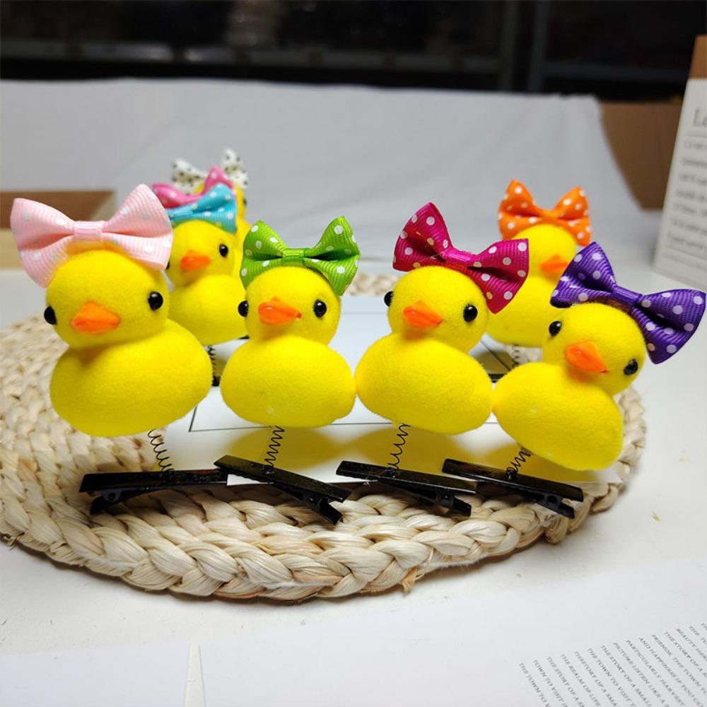 6pcs Cartoon Spring Hair Clip Four Leaf Clover Duckbill Clip Fashion Headdress  Women Girl