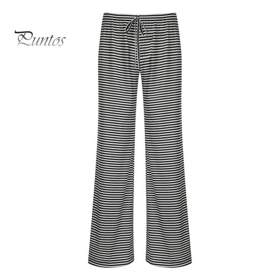 

Женские повседневные брюки, прямые, широкие, с полосатым принтом, длинные брюки, регулируемый пояс, свободный крой, домашние брюки M чёрный