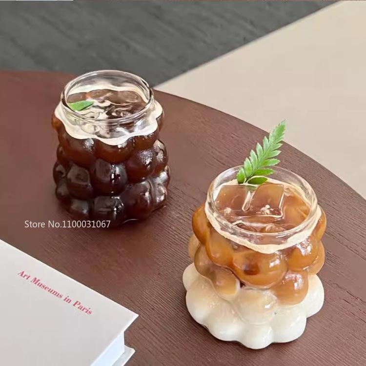 1/2/4/6PC Heat-Resistant Grape Shape Glass Cup Transparent Glass Cups Drinking Juice Beer Milk Tea Drinking Cup Coffee Mug Cups