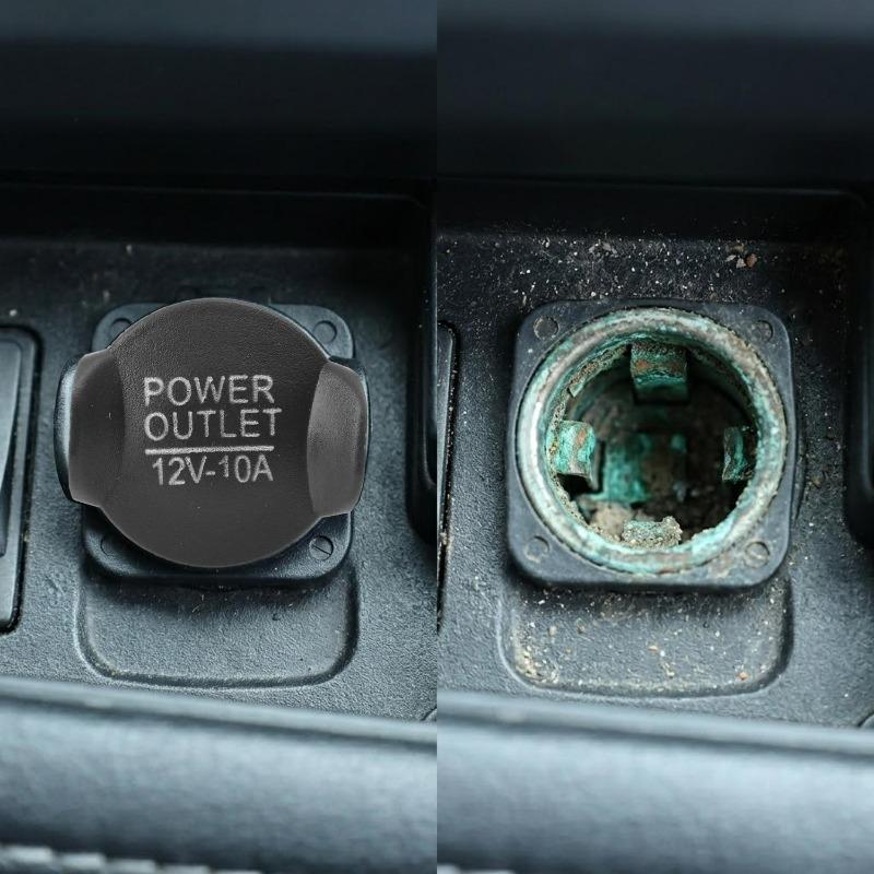 Car Cigarette Lighter Port Dust Cover Cap Protective Plug Decorative Lid for Ford Interior Accessories Auto Trim Replacement
