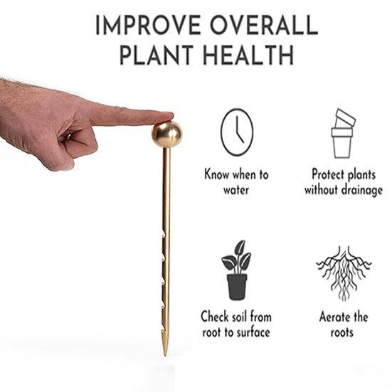 

Монитор детектора почвы Латунный зонд почвы Без батарей Простое обнаружение влажности для комнатных и наружных растений