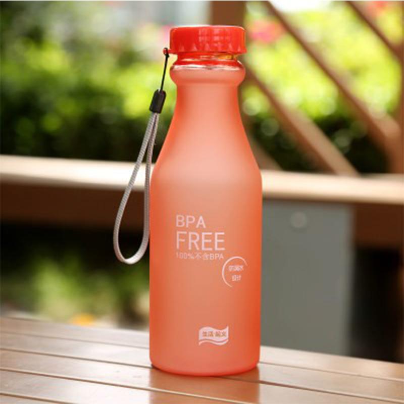550ML Candy Color BPA Free Water Bottles Leak-proof Drinking Cup Kettle Outdoor Sports Water Bottle for Travel Running Camping