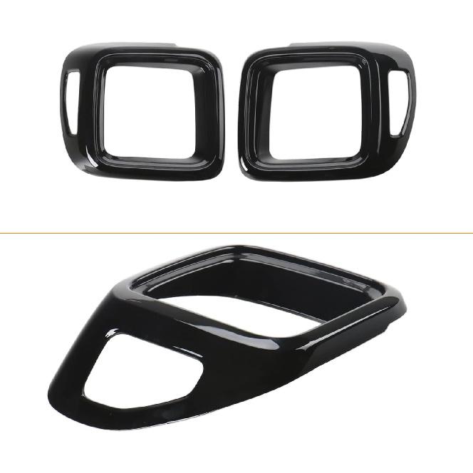 YOCTM Glossy Black Tail Light Cover for Jeep Renegade 2016 2017 2018 ABS Lamp Guard Protector Bezel Trim Exterior Accessories 2-PACK