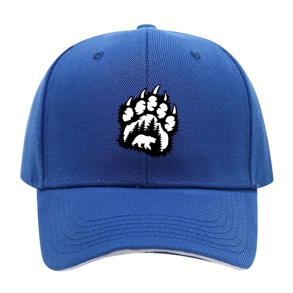Bear Paw Forest Landscape Baseball Cap Unisex Polyester Outdoor Adjustable Streetwear Cap