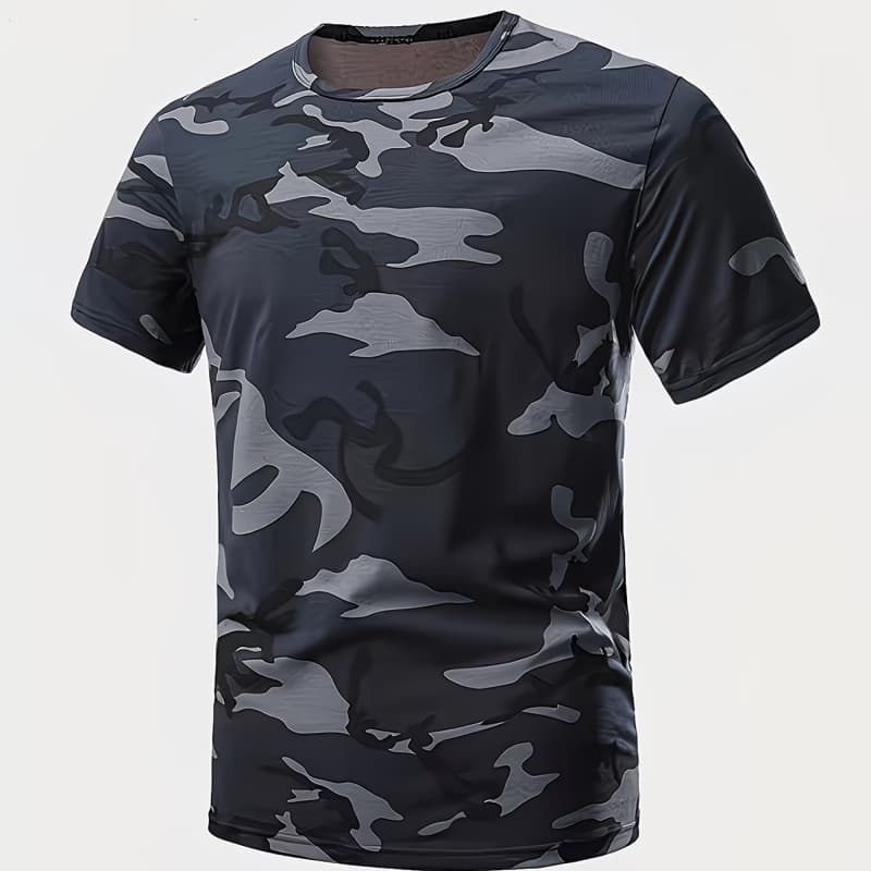 

Men s 3D printed short-sleeved T-shirt, art style fashion top with comfortable fit crew neck design S