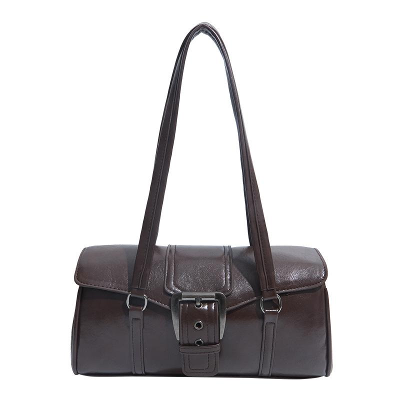 VIA ROMA Retro-style Fashionable Business Shoulder Bag, High-end and Simple Single-shoulder Bag