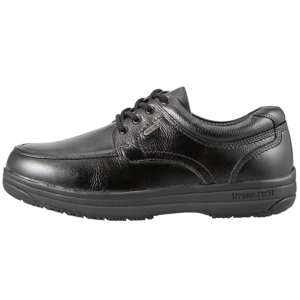 HYDRO TECH HYDR 6301 Wide 4E Waterproof Genuine Leather Walking Shoes, U-tip Oxford, Black, Size