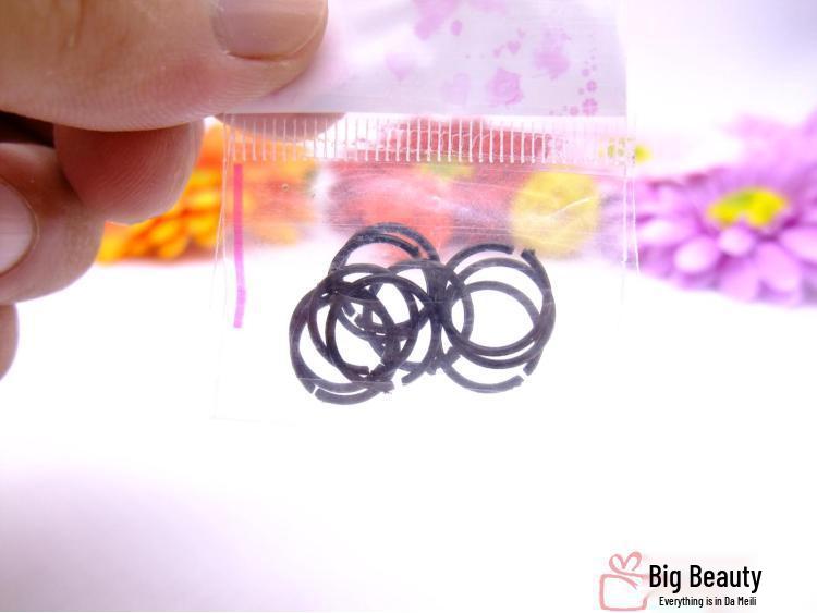 Sterile Plastic Ring Stud Earrings - Round White & Black