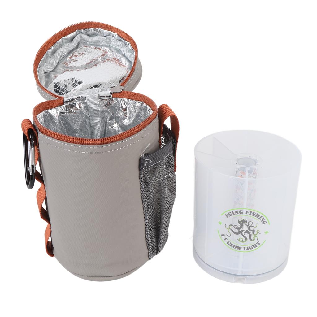 UV Squid Jig Fill Light Type C Female Power Port Fishing Bag with Glow Light for Hard Bait Soft Bait Grey
