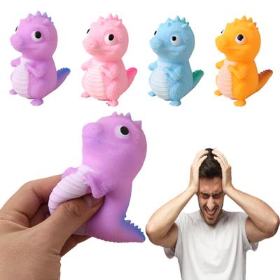 Mini Dinosaur Squeeze Toy Anxiety Relief Cartoon Dino Stress Ball Decompression Stretchy Dinosaur Shape Sensory Toy
