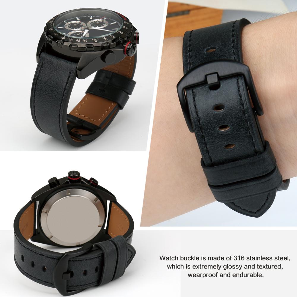 WatchBand Genuine Leather Watchband Watch Accessories Watch Strap 22mm 24mm Bracelet Soft Thin Watch Band Watchband For Fossil