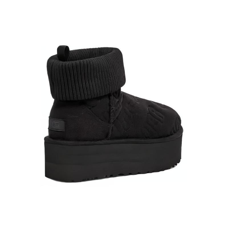 UGG Classic Mini Platform Felted Boot Black Women's Sneakers 1144047-BLK