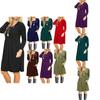 Women's Casual Swing T Shirt Dress Long Sleeve Pocket Loose Tunic For Effortless Style