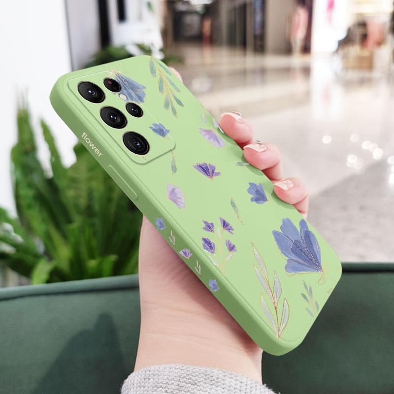 Fresh Flowers Phone Case For Samsung Galaxy S25 S24 S23 S22 S21 S20 Ultra Plus FE S10 Note 20 ultra 10 Plus Cover