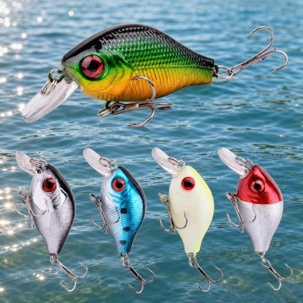 5 Pcs/Set 3D Eyes Floating Crankbait Lure Artificial Fishing Bait for Freshwater Saltwater Fishing