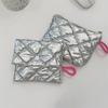 Quilted Silver Storage Pouches Fashionable and Practical PU Materials Bags for Everyday Use Portable Designs for Women Dropship