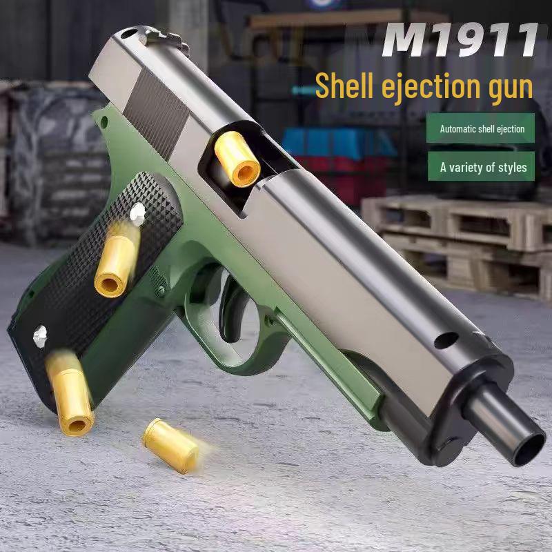 1911 Burst Fire Blowback Toy Gun: Soft Bullet Glock & Desert Eagle Style for Boys