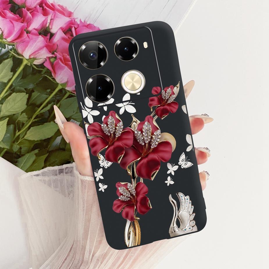 Für Infinix Note 40 40X 5G Hülle X6852 Neue Schmetterlingsbemalte Abdeckung Weiche Silikonhülle Für Infinix Note 40 Pro Plus Note40 X Hülle