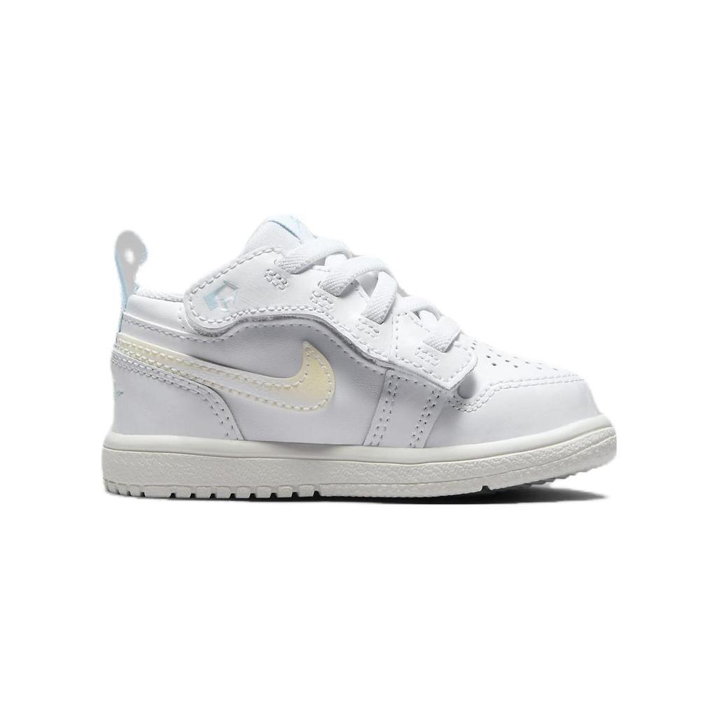Air Jordan 1 Low Alt SE TD Glitter Swoosh Baby Sneakers White Blue-Tint Summit-White FQ9114-100