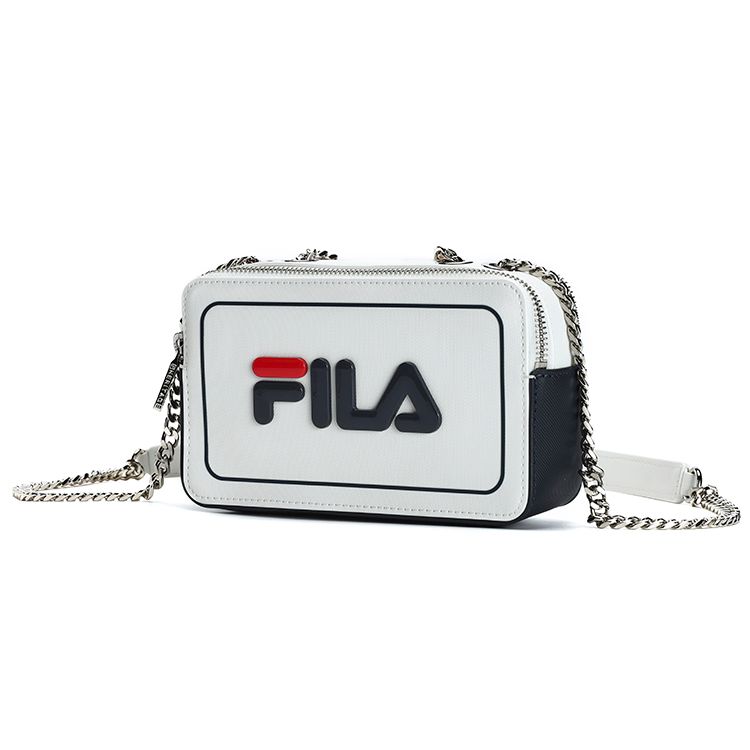 FILA Fashion Casual Chain PU Leather Phone Bag Shoulder Bag Crossbody Bag Small Women bags White F13W319168F-WT