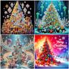 Xmas Tree 5D DIY Diamond Art Painting Kits for Home Office Wall Decor Special Shape Partial Drill Dimond Art Paintings 30x30cm