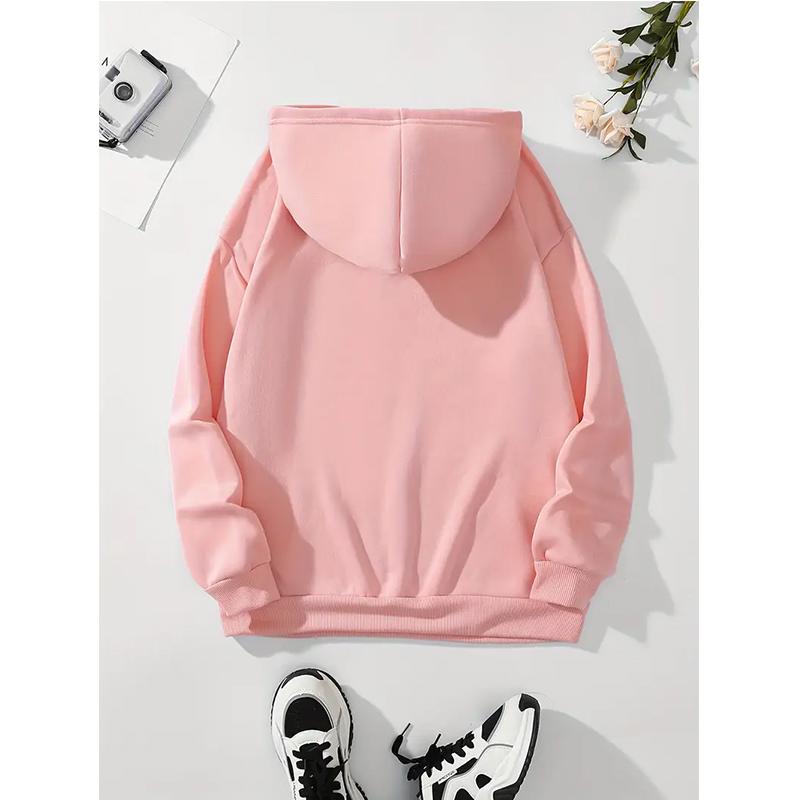 Mädchen 2000er Kirsch Liebe Langarm Kapuzenpullover mit Tasche Lustiges Gothic Sweatshirt Damen Print Lässiger Kapuzenpullover Streetwear Y2k Kleidung