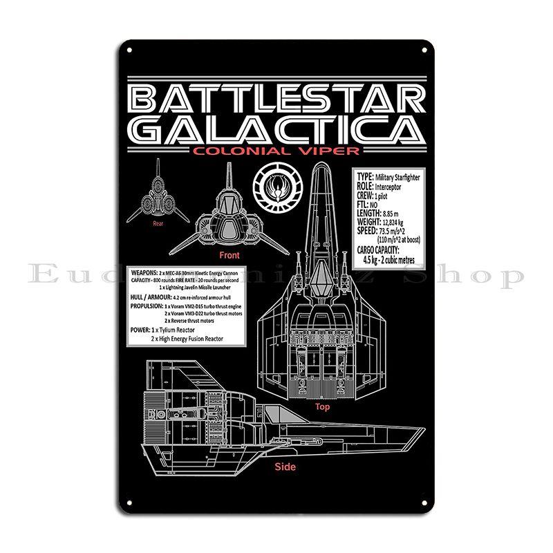 

Battlestar Galactica Colonial Viper Metal Signs Vintage Customized Wall Cave Bar Cave Designing Tin Sign Poster 20x30cm