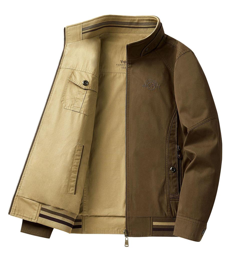 8571 Męska dwustronna kurtka outdoorowa casual, 95% bawełna, topowa marka.
