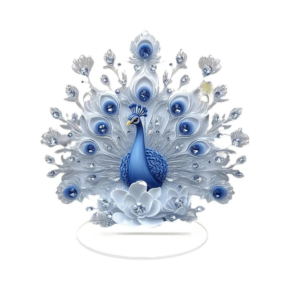 DIY Peacock Ornament 10cm Peacock Desktop Decor New Peacock Standee  Home Living Room Decoration